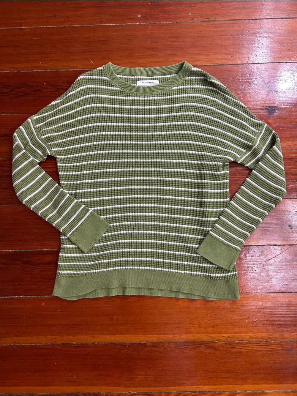 REI Co-op Women’s 100% Cotton Striped Knit Sweater Sz L 👽💚